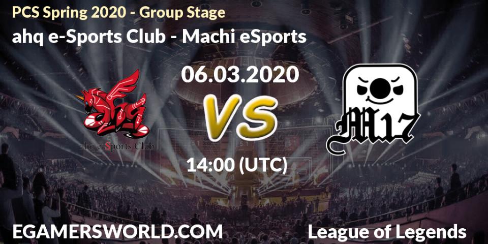 ahq e-Sports Club - Machi eSports: прогноз. 06.03.2020 at 14:55, LoL, PCS Spring 2020 - Group Stage