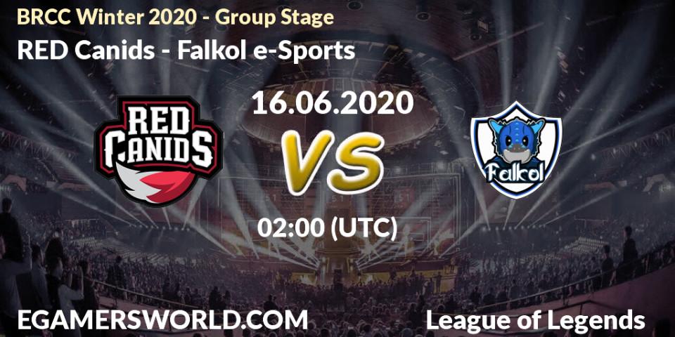 RED Canids - Falkol e-Sports: прогноз. 16.06.20, LoL, BRCC Winter 2020 - Group Stage
