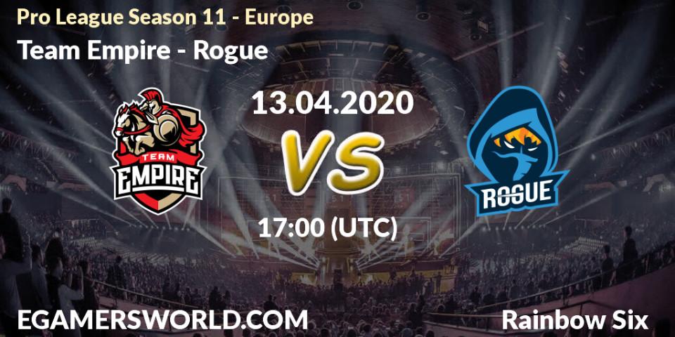 Team Empire - Rogue: прогноз. 13.04.20, Rainbow Six, Pro League Season 11 - Europe
