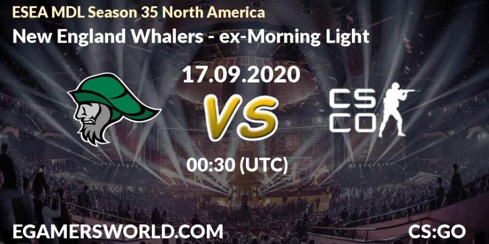 New England Whalers - ex-Morning Light: прогноз. 17.09.2020 at 00:30, Counter-Strike (CS2), ESEA MDL Season 35 North America