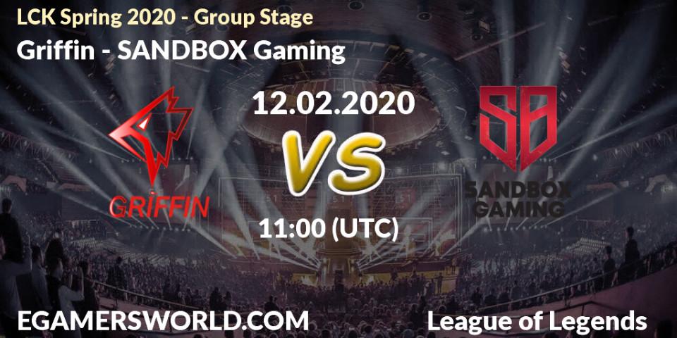 Griffin - SANDBOX Gaming: прогноз. 12.02.2020 at 10:52, LoL, LCK Spring 2020 - Group Stage