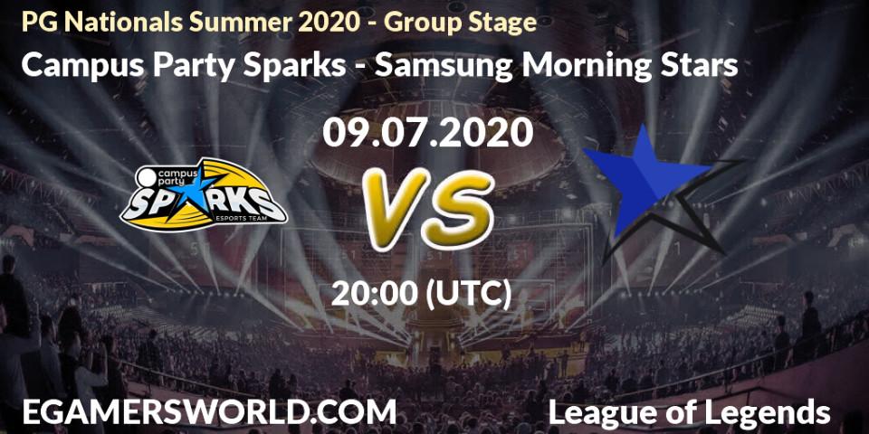 Campus Party Sparks - Samsung Morning Stars: прогноз. 09.07.20, LoL, PG Nationals Summer 2020 - Group Stage