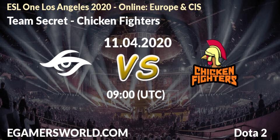 Team Secret - Chicken Fighters: прогноз. 11.04.2020 at 09:00, Dota 2, ESL One Los Angeles 2020 - Online: Europe & CIS