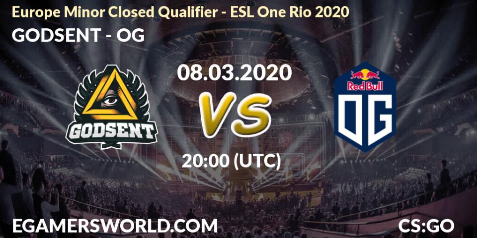 GODSENT - OG: прогноз. 08.03.20, CS2 (CS:GO), Europe Minor Closed Qualifier - ESL One Rio 2020