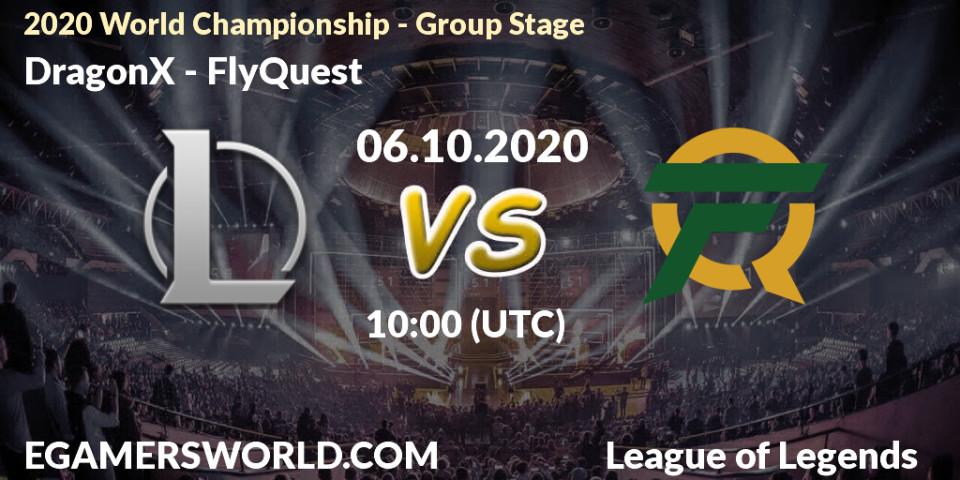 DRX - FlyQuest: прогноз. 06.10.2020 at 10:00, LoL, 2020 World Championship - Group Stage