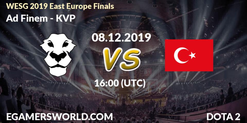 Ad Finem - KVP: прогноз. 08.12.19, Dota 2, WESG 2019 East Europe Finals