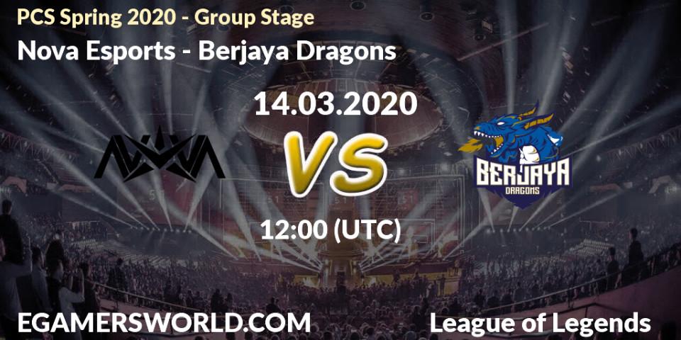 Nova Esports - Berjaya Dragons: прогноз. 14.03.2020 at 12:00, LoL, PCS Spring 2020 - Group Stage