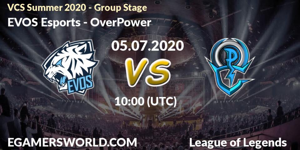 EVOS Esports - OverPower: прогноз. 05.07.20, LoL, VCS Summer 2020 - Group Stage