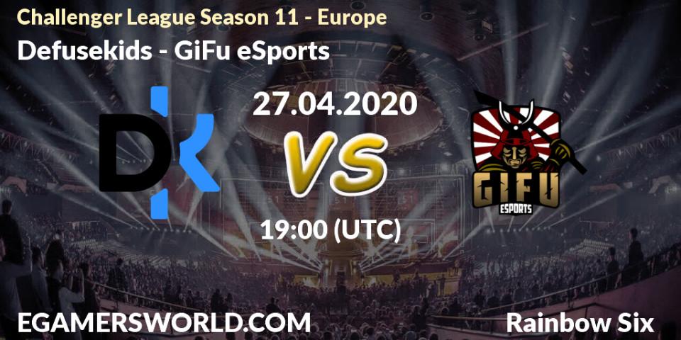 Defusekids - GiFu eSports: прогноз. 28.04.2020 at 19:00, Rainbow Six, Challenger League Season 11 - Europe