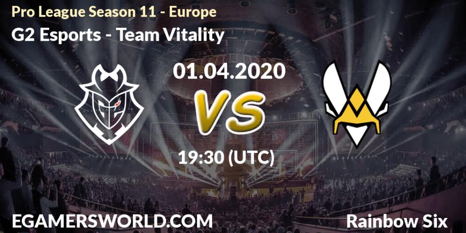 G2 Esports - Team Vitality: прогноз. 01.04.2020 at 19:30, Rainbow Six, Pro League Season 11 - Europe
