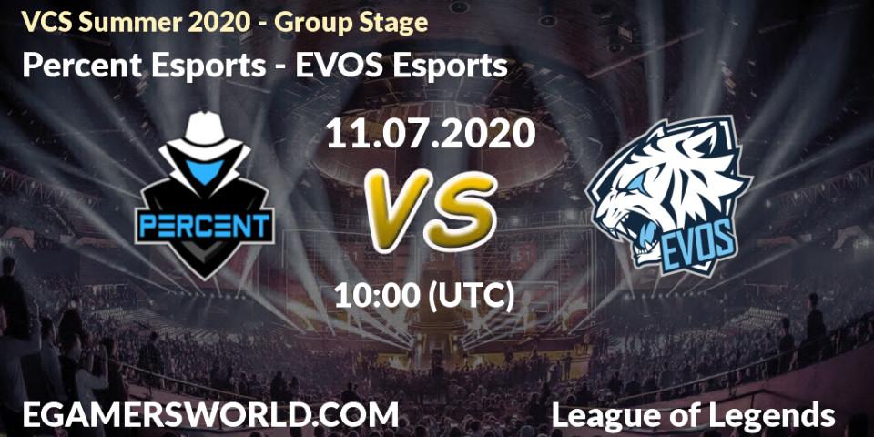 Percent Esports - EVOS Esports: прогноз. 11.07.2020 at 09:46, LoL, VCS Summer 2020 - Group Stage