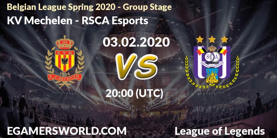 KV Mechelen - RSCA Esports: прогноз. 03.02.2020 at 20:00, LoL, Belgian League Spring 2020 - Group Stage