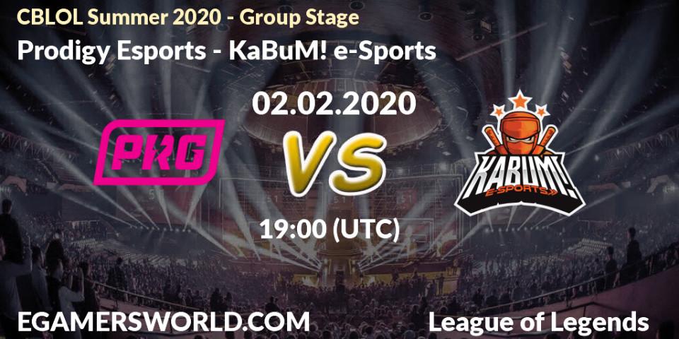 Prodigy Esports - KaBuM! e-Sports: прогноз. 02.02.20, LoL, CBLOL Summer 2020 - Group Stage