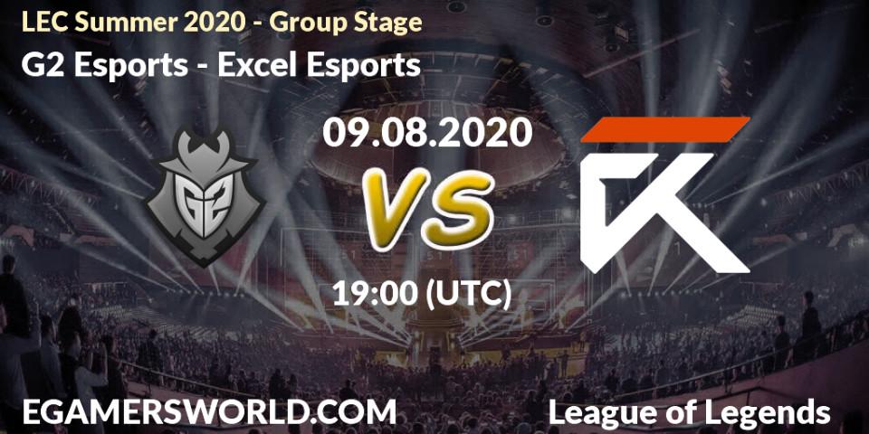 G2 Esports - Excel Esports: прогноз. 09.08.2020 at 19:00, LoL, LEC Summer 2020 - Group Stage