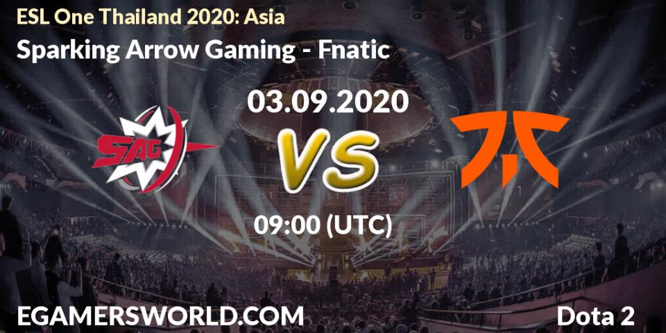 Sparking Arrow Gaming - Fnatic: прогноз. 03.09.2020 at 08:34, Dota 2, ESL One Thailand 2020: Asia