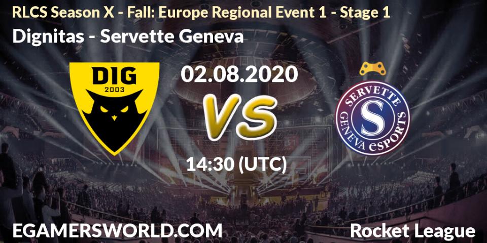 Dignitas - Servette Geneva: прогноз. 02.08.20, Rocket League, RLCS Season X - Fall: Europe Regional Event 1 - Stage 1