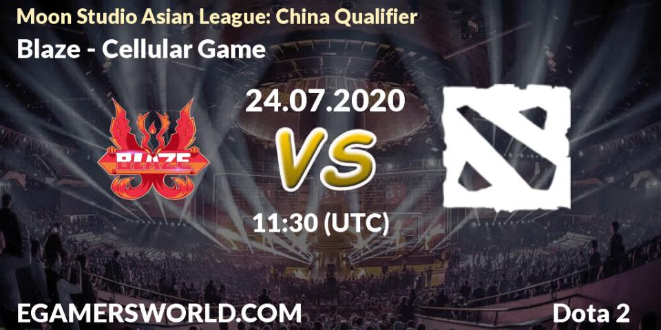 Blaze - Cellular Game: прогноз. 24.07.20, Dota 2, Moon Studio Asian League: China Qualifier