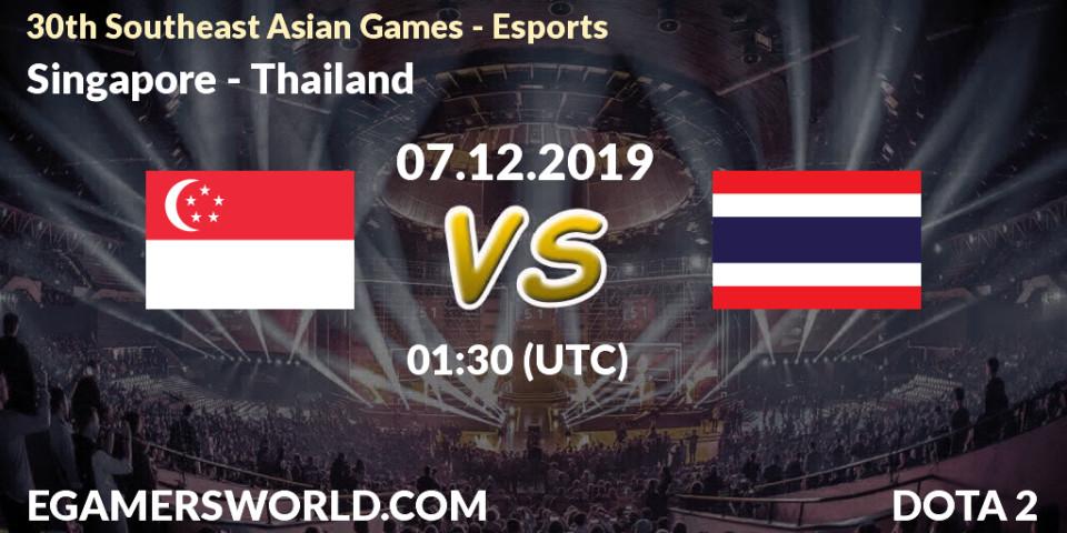 Singapore - Thailand: прогноз. 07.12.2019 at 01:30, Dota 2, 30th Southeast Asian Games - Esports