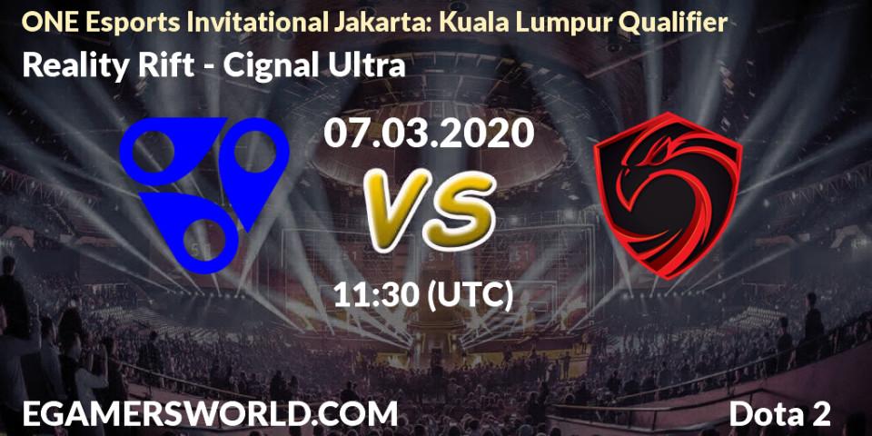 Reality Rift - Cignal Ultra: прогноз. 07.03.20, Dota 2, ONE Esports Invitational Jakarta: Kuala Lumpur Qualifier