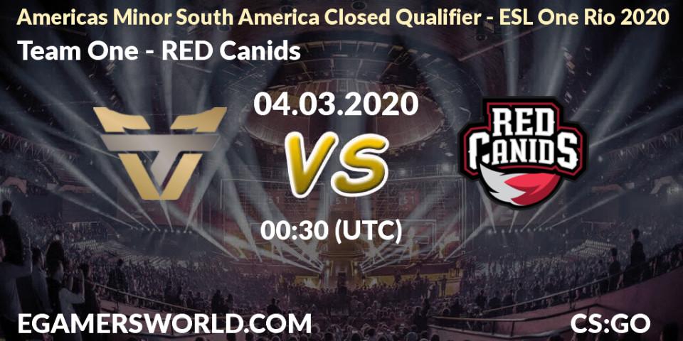 Team One - RED Canids: прогноз. 04.03.20, CS2 (CS:GO), Americas Minor South America Closed Qualifier - ESL One Rio 2020