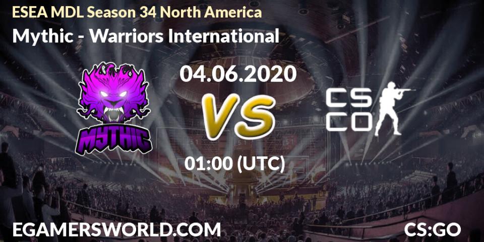 Mythic - Warriors International: прогноз. 04.06.20, CS2 (CS:GO), ESEA MDL Season 34 North America