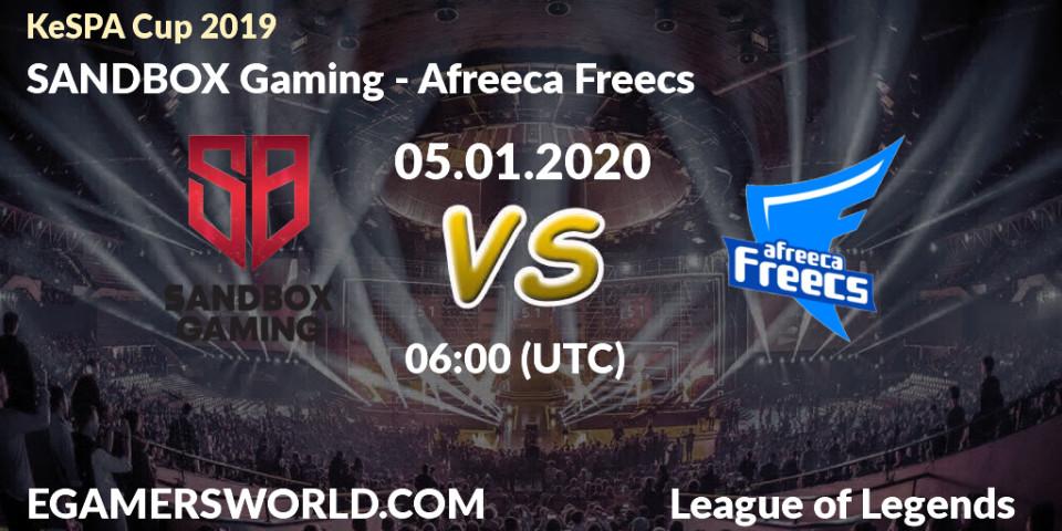 SANDBOX Gaming - Afreeca Freecs: прогноз. 05.01.20, LoL, KeSPA Cup 2019