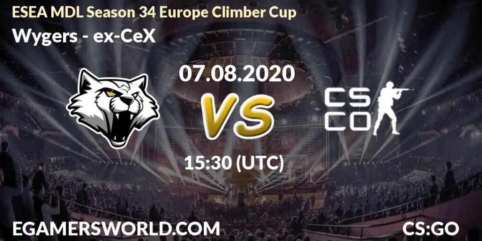 Wygers - CeX: прогноз. 07.08.2020 at 15:30, Counter-Strike (CS2), ESEA MDL Season 34 Europe Climber Cup