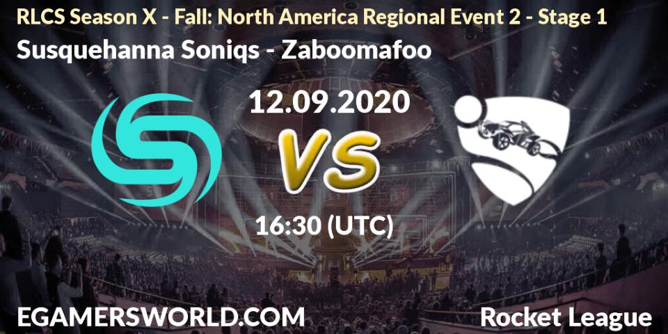 Susquehanna Soniqs - Zaboomafoo: прогноз. 13.09.2020 at 16:30, Rocket League, RLCS Season X - Fall: North America Regional Event 2 - Stage 1