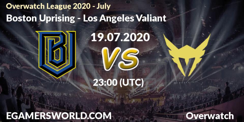 Boston Uprising - Los Angeles Valiant: прогноз. 19.07.2020 at 23:00, Overwatch, Overwatch League 2020 - July