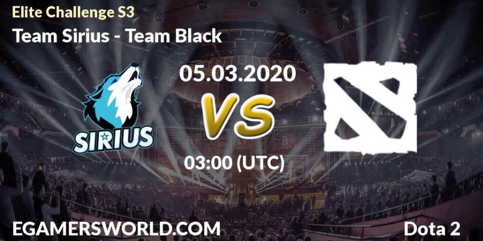 Team Sirius - Team Black: прогноз. 05.03.2020 at 03:18, Dota 2, Elite Challenge S3