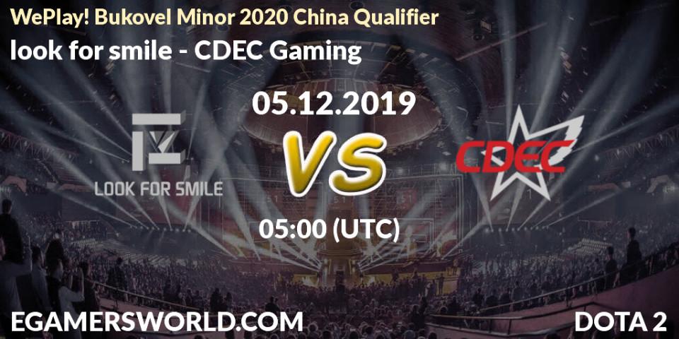 look for smile - CDEC Gaming: прогноз. 05.12.19, Dota 2, WePlay! Bukovel Minor 2020 China Qualifier