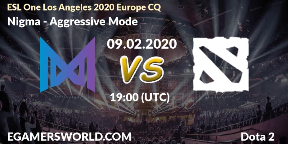 Nigma - Aggressive Mode: прогноз. 09.02.20, Dota 2, ESL One Los Angeles 2020 Europe CQ