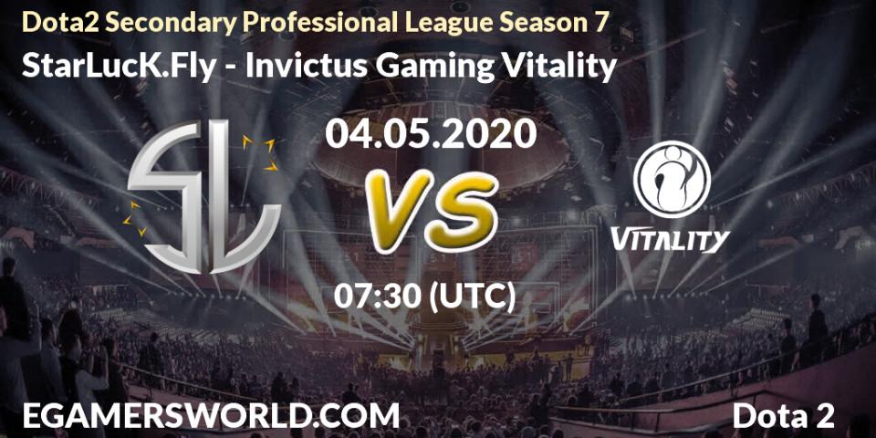 StarLucK.Fly - Invictus Gaming Vitality: прогноз. 04.05.2020 at 07:25, Dota 2, Dota2 Secondary Professional League 2020