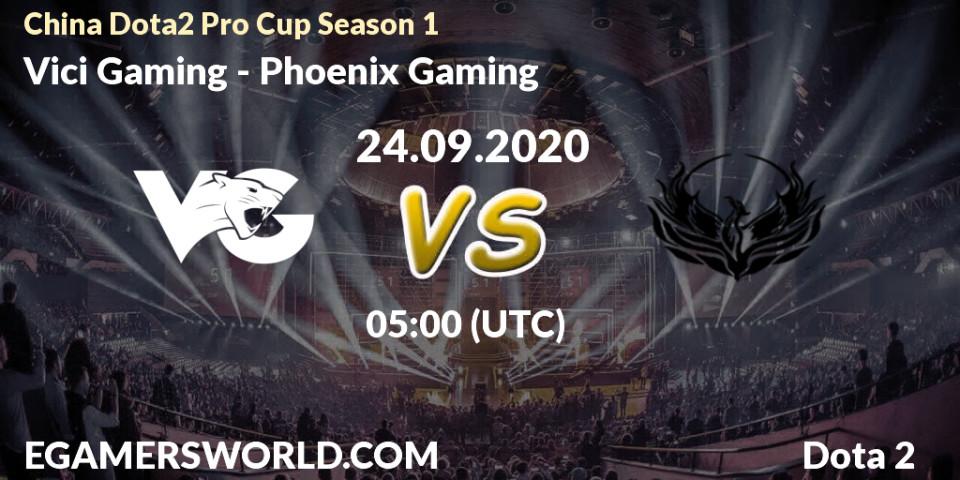 Vici Gaming - Phoenix Gaming: прогноз. 24.09.2020 at 05:02, Dota 2, China Dota2 Pro Cup Season 1