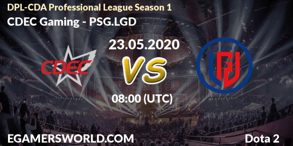 CDEC Gaming - PSG.LGD: прогноз. 23.05.2020 at 08:11, Dota 2, DPL-CDA Professional League Season 1 2020