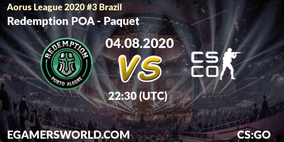 Redemption POA - Paquetá: прогноз. 06.08.2020 at 22:30, Counter-Strike (CS2), Aorus League 2020 #3 Brazil
