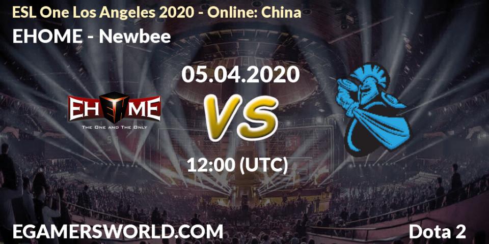 EHOME - Newbee: прогноз. 05.04.20, Dota 2, ESL One Los Angeles 2020 - Online: China