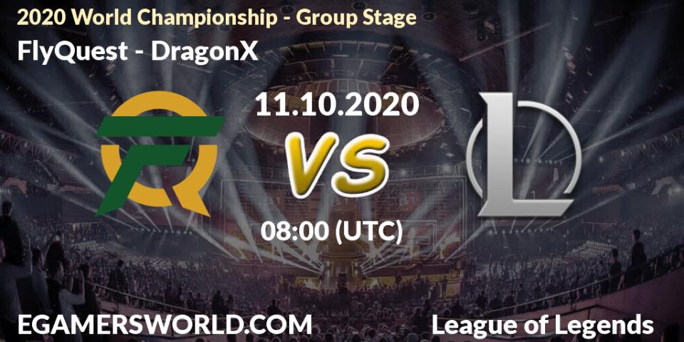 FlyQuest - DRX: прогноз. 11.10.2020 at 08:00, LoL, 2020 World Championship - Group Stage