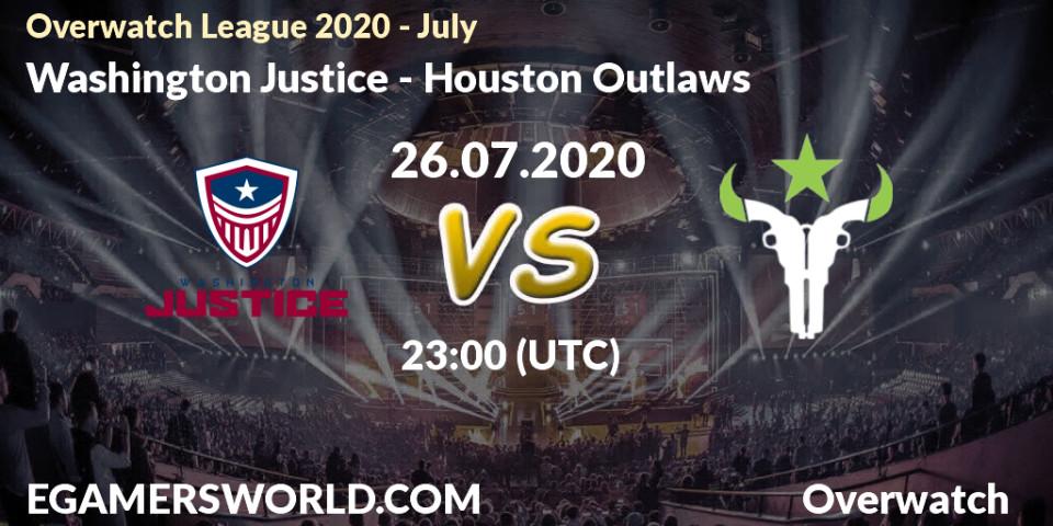 Washington Justice - Houston Outlaws: прогноз. 26.07.20, Overwatch, Overwatch League 2020 - July