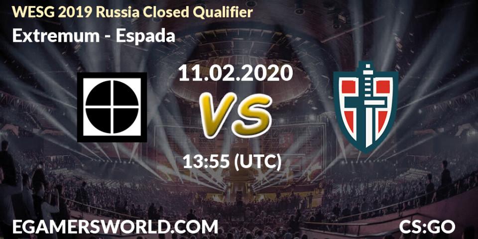 Extremum - Espada: прогноз. 11.02.20, CS2 (CS:GO), WESG 2019 Russia Closed Qualifier