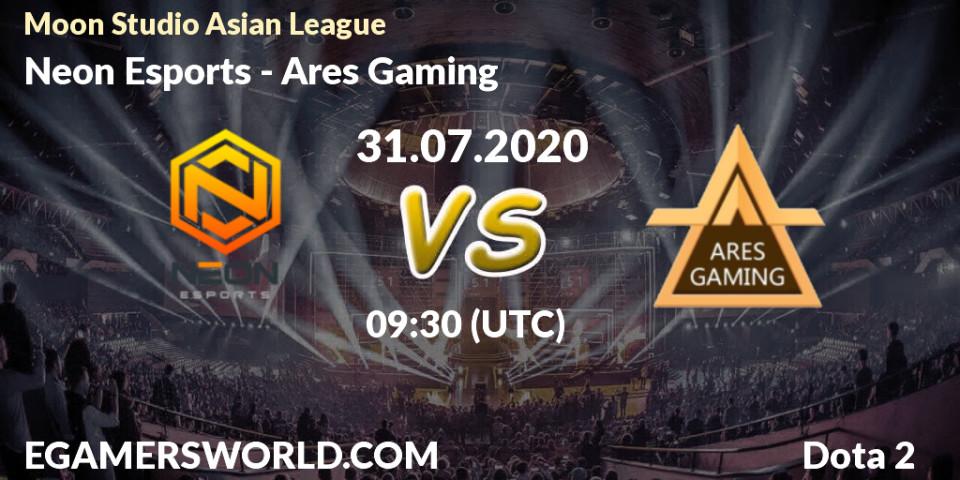 Neon Esports - Ares Gaming: прогноз. 31.07.2020 at 10:10, Dota 2, Moon Studio Asian League