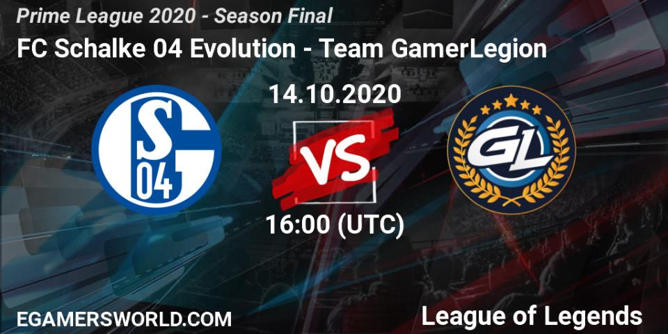 FC Schalke 04 Evolution - Team GamerLegion: прогноз. 14.10.20, LoL, Prime League 2020 - Season Final