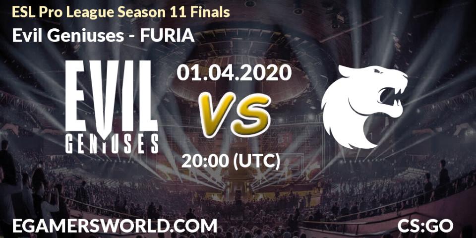Evil Geniuses - FURIA: прогноз. 01.04.2020 at 20:00, Counter-Strike (CS2), ESL Pro League Season 11: North America