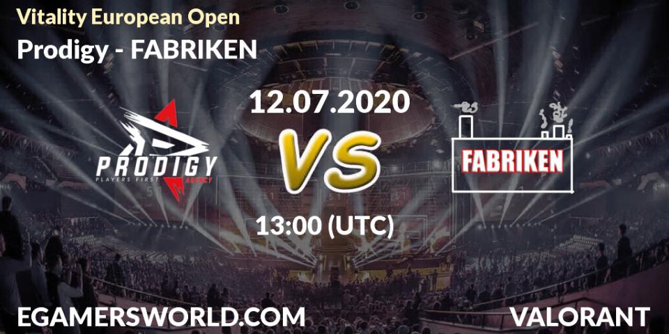 Prodigy - FABRIKEN: прогноз. 12.07.2020 at 13:00, VALORANT, Vitality European Open