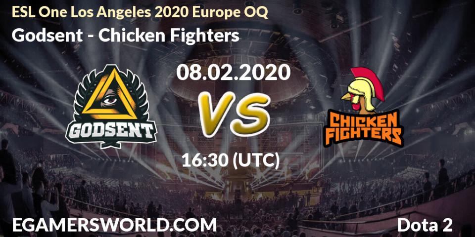 Godsent - Chicken Fighters: прогноз. 08.02.20, Dota 2, ESL One Los Angeles 2020 Europe OQ