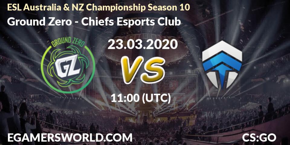 Ground Zero - Chiefs Esports Club: прогноз. 23.03.2020 at 10:30, Counter-Strike (CS2), ESL Australia & NZ Championship Season 10