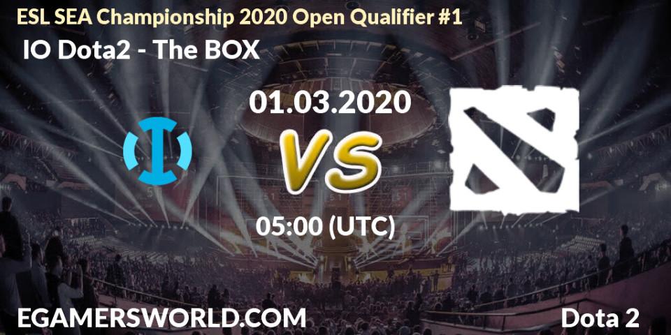  IO Dota2 - The BOX: прогноз. 01.03.2020 at 05:30, Dota 2, ESL SEA Championship 2020 Open Qualifier #1