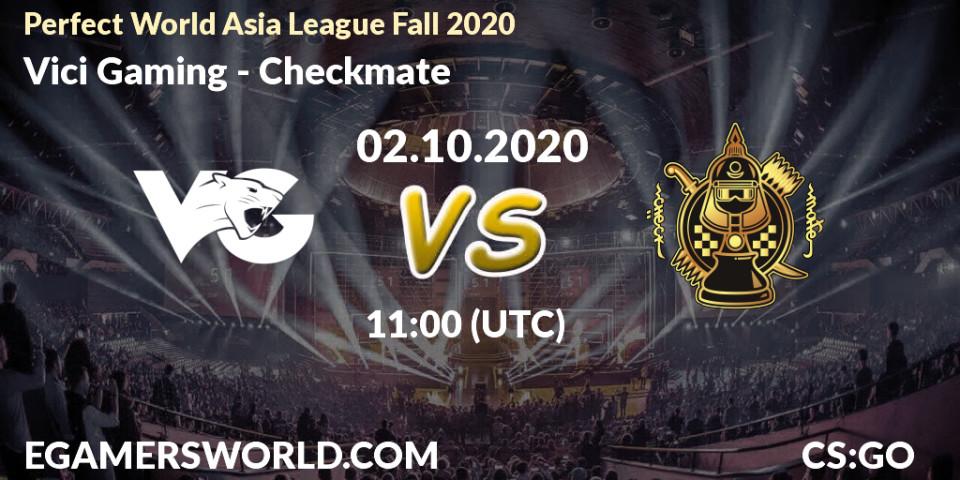 Vici Gaming - Checkmate: прогноз. 02.10.2020 at 11:30, Counter-Strike (CS2), Perfect World Asia League Fall 2020