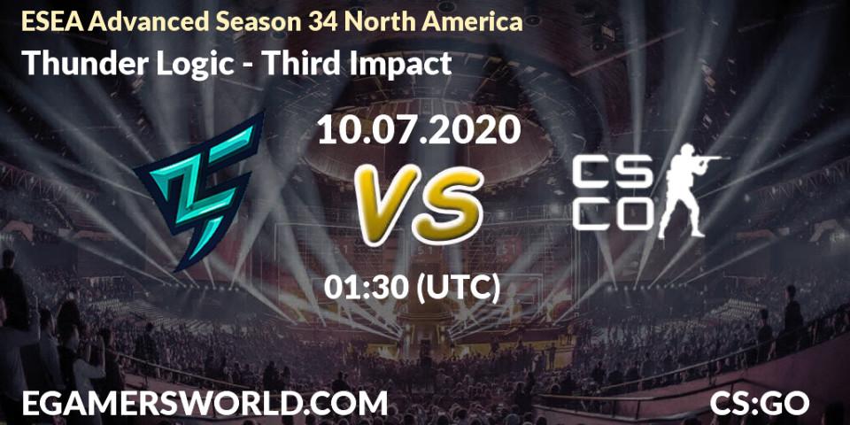Thunder Logic - Third Impact: прогноз. 10.07.20, CS2 (CS:GO), ESEA Advanced Season 34 North America