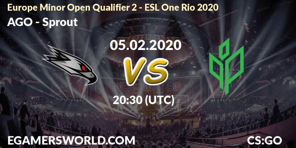 AGO - Sprout: прогноз. 05.02.2020 at 20:30, Counter-Strike (CS2), Europe Minor Open Qualifier 2 - ESL One Rio 2020